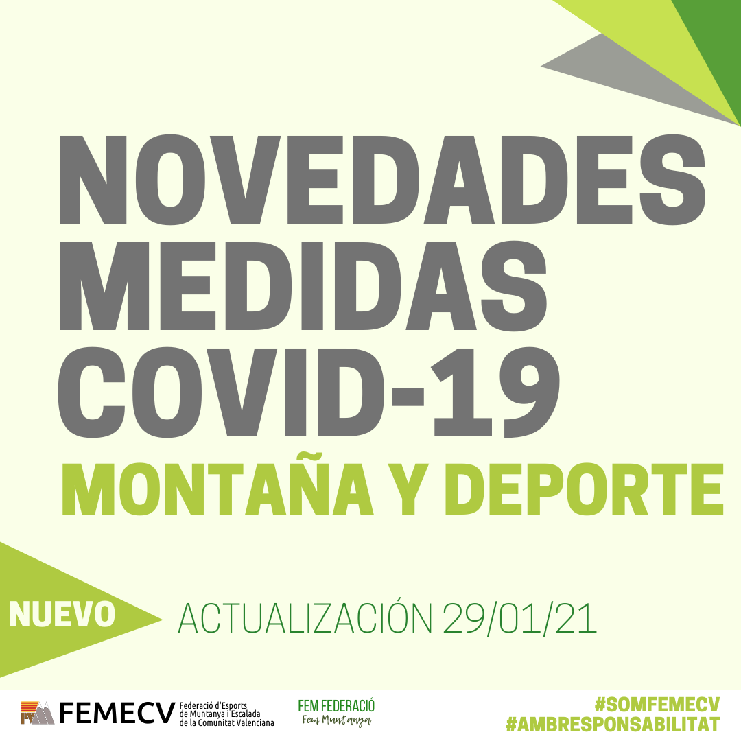 Nuevas Medidas Sanitarias Covid 19 Para El Deporte Federacio D Esports De Muntanya I Escalada De La Comunitat Valenciana