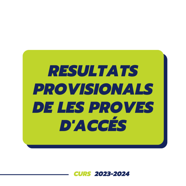 Resultats provisionals de les proves d'acces