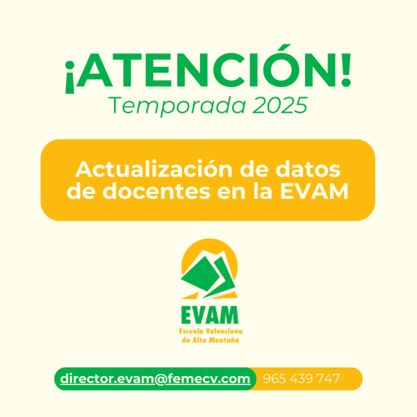 ACTUALIZACION DATOS DOCENTES EN LA EVAM 2025