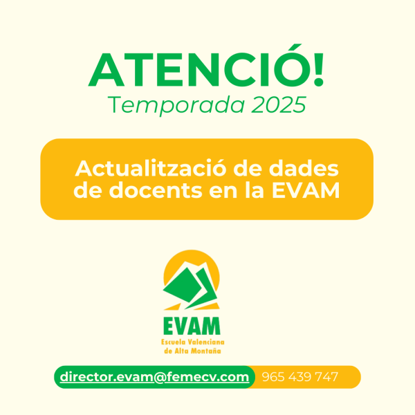 ACTUALITZACIO DE DADES DOCENTS EVAM 2025